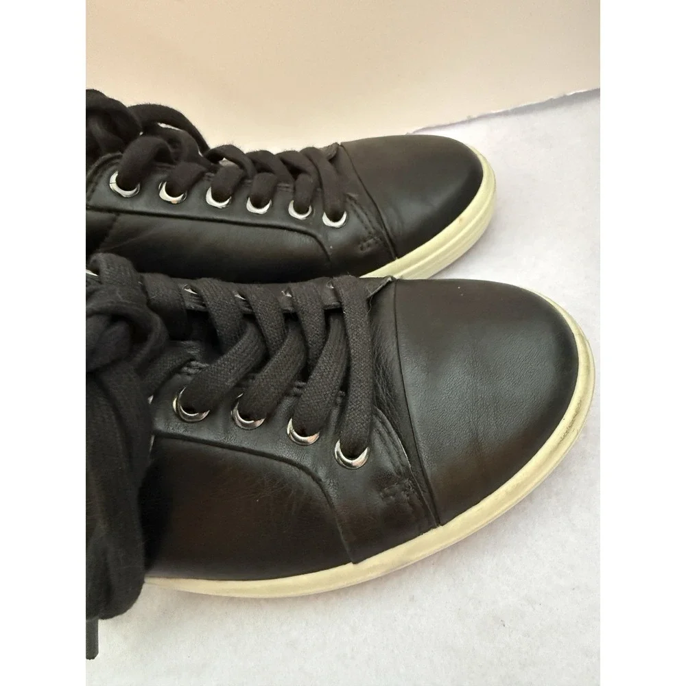 ECCO Black Leather Women's Soft 7 Comfort Casual Sneakers Round Toe EU 37 / US 6
